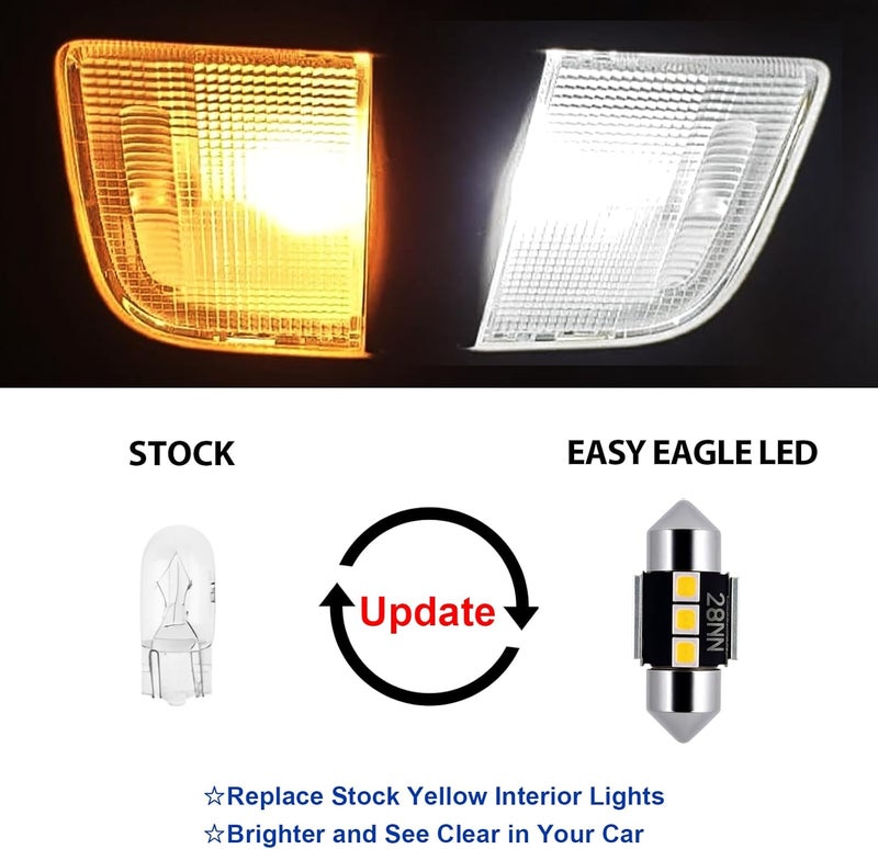 EASY EAGLE LED Interior Car Lights for Outback-2010-2020: 12 Piece Kit White LED Light Bulbs - Super Bright 6000K + Install Tool - Image 2